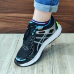 کتونی اسیکس یندی مشکی آبی قدمک