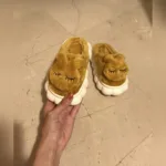 پاپوش اسلیپر بچه گانه پشمی خرگوشی عسلی فروشگاه آنلاین کفش و کتونی و صندل وبوت زنانه قدمک کتونی ارزان