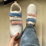 ونس زنانه سه چسب سفید صورتی فروشگاه آنلاین کفش و کتونی و صندل وبوت زنانه قدمک کتونی ارزان